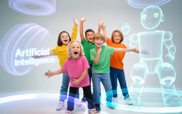 Dzieci uczące się kompetencji przyszłości przez zabawę i technologie