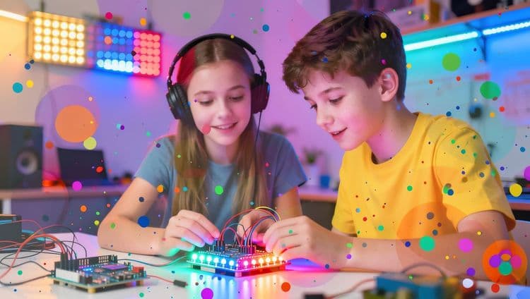 instalacja led dzieci współpraca